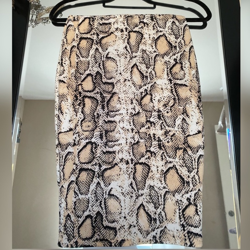 High waist snake print pencil skirt